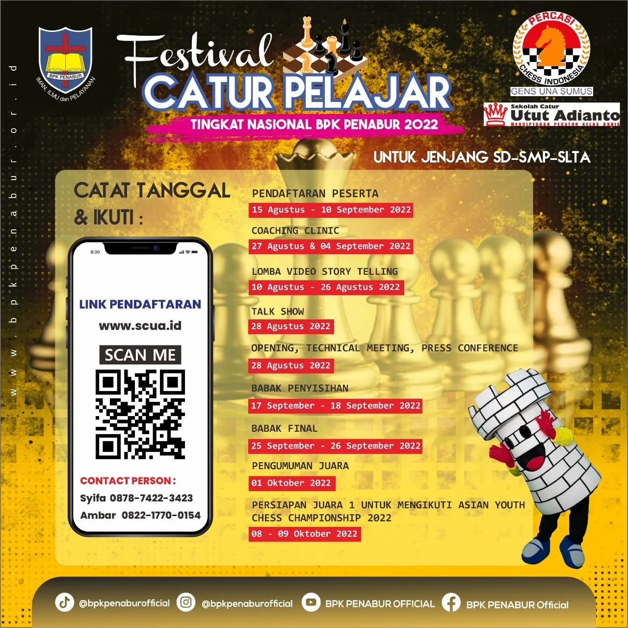 FESTIVAL CATUR PELAJAR TINGKAT NASIONAL BPK PENABUR 2022