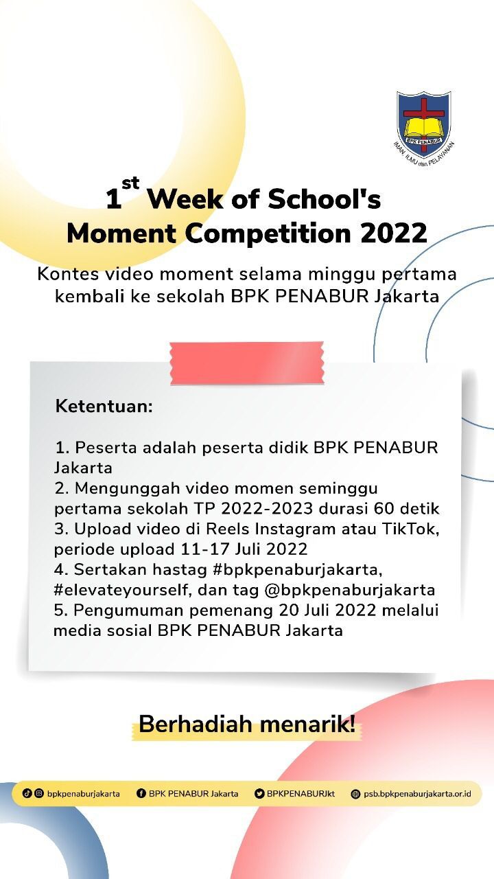 1 st Week Of School`s Moment Competition